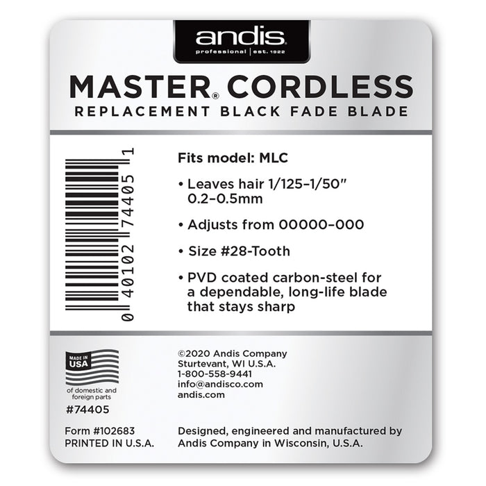 Andis Master Cordless Fade Blade Fits Model MLC #74405