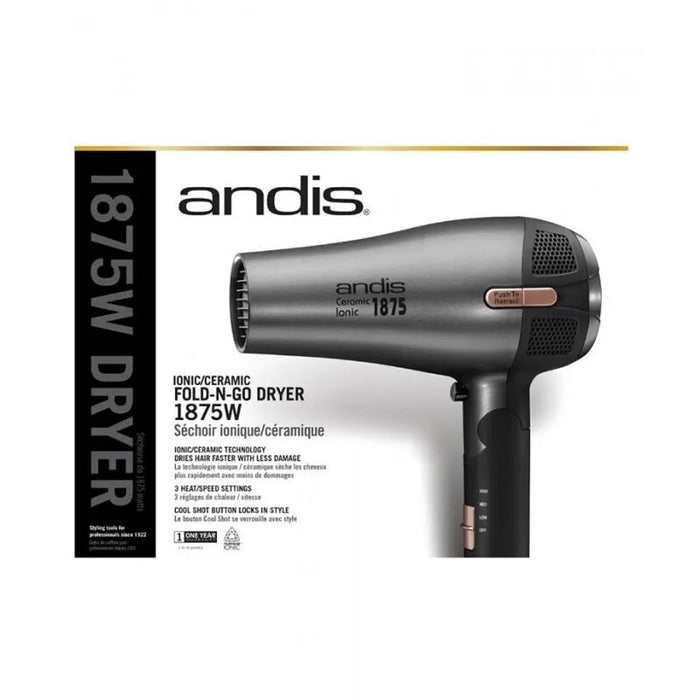 Andis Fold-N-Go 1875W Ionic / Ceramic Hair Dryer #80280