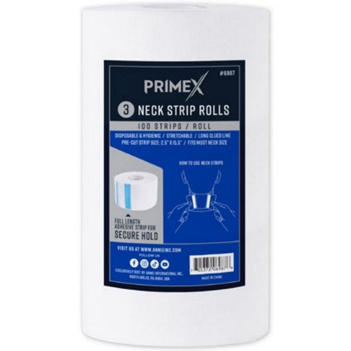 Annie PrimeX Neck Strip Rolls White 300 Strips #6987