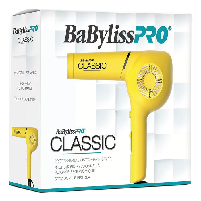 BaByliss Pro Classic Professional Pistol-Grip Dryer - Yellow #BY5175UC