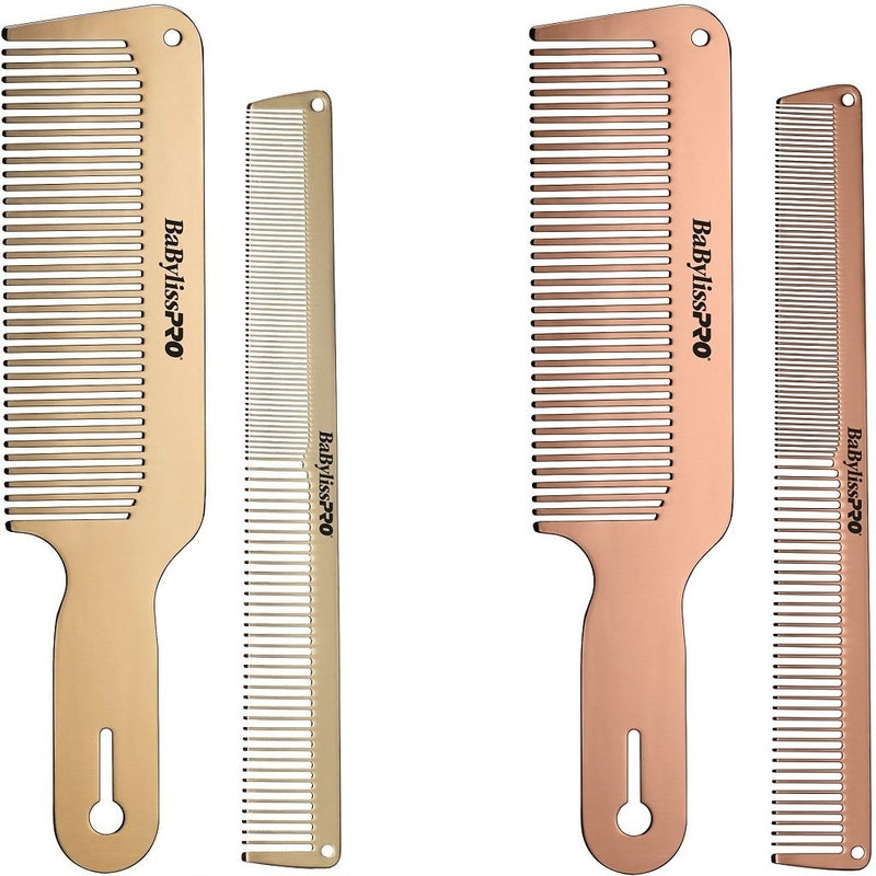 BaByliss Pro BARBERology Metal Comb 2-Pack #BCOMBSET2 [2 Color Options]