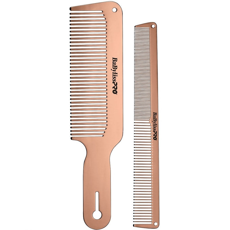 BaByliss Pro BARBERology Metal Comb 2-Pack #BCOMBSET2 [2 Color Options]