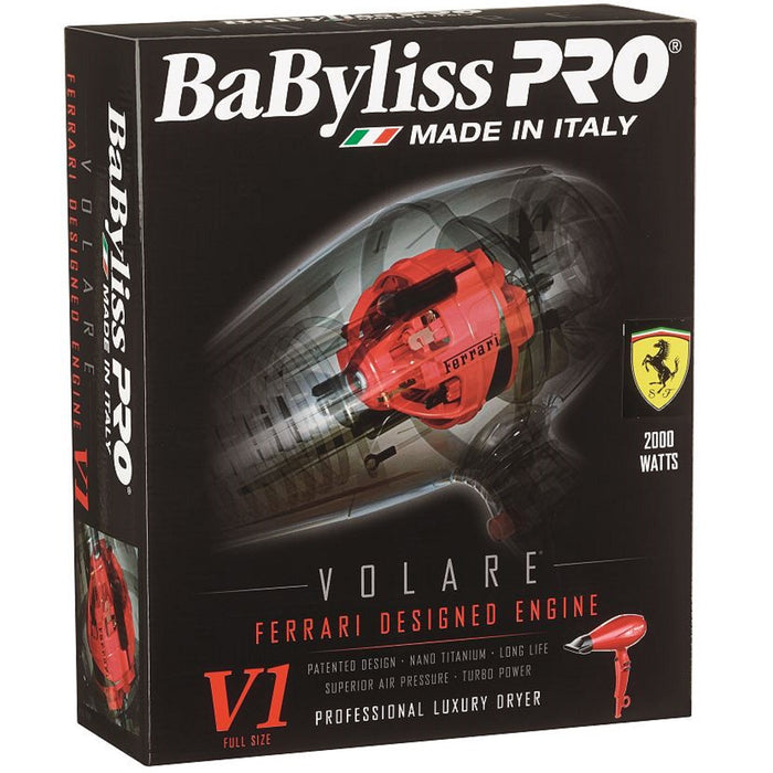 BaByliss Pro VOLARE V1 Professional Luxury Dryer - Red #BFRV1