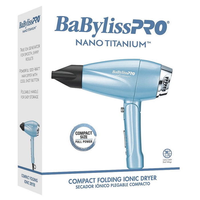 BaByliss Pro Nano Titanium Compact Folding Ionic Dryer #BNT910