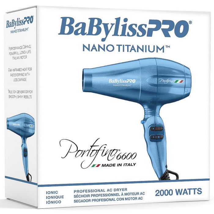 BaByliss Pro Nano Titanium Portofino Full-Size Dryer - Blue #BNTB6610N