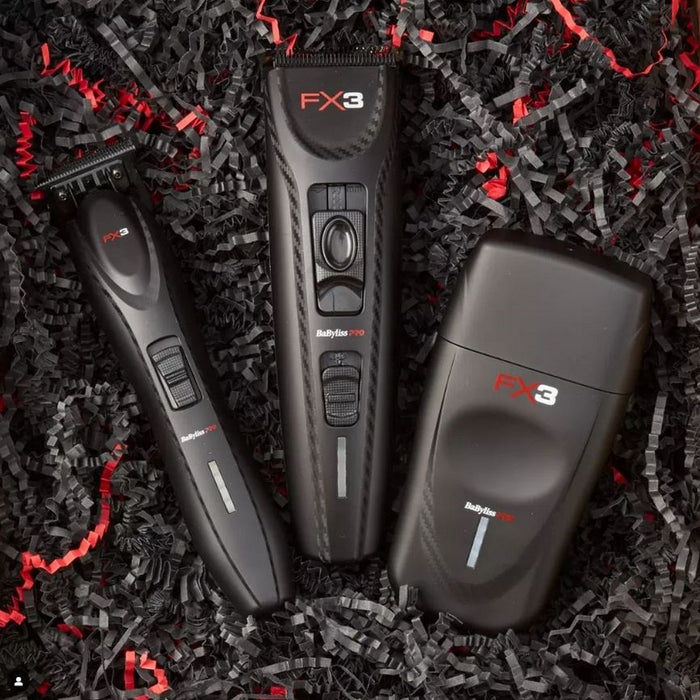 BaByliss Pro FX3 Black Bundle Pack [Clipper & Trimmer & Shaver]