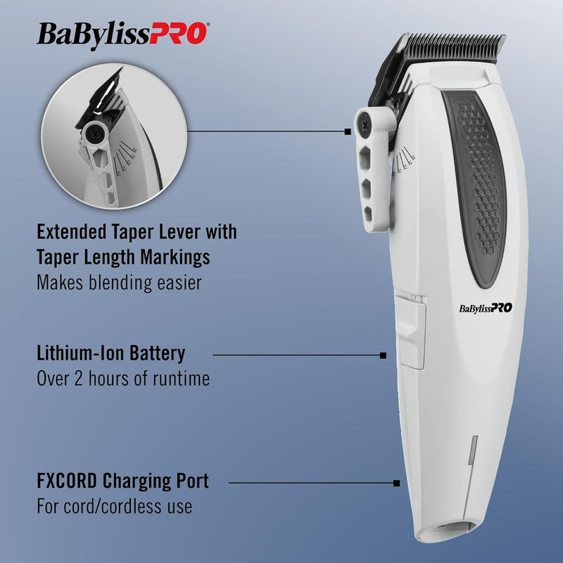 BaByliss Pro LITHIUMFX+ Limited Edition Grey Cord/Cordless Lithium Ergonomic Clipper #FX673NSGY