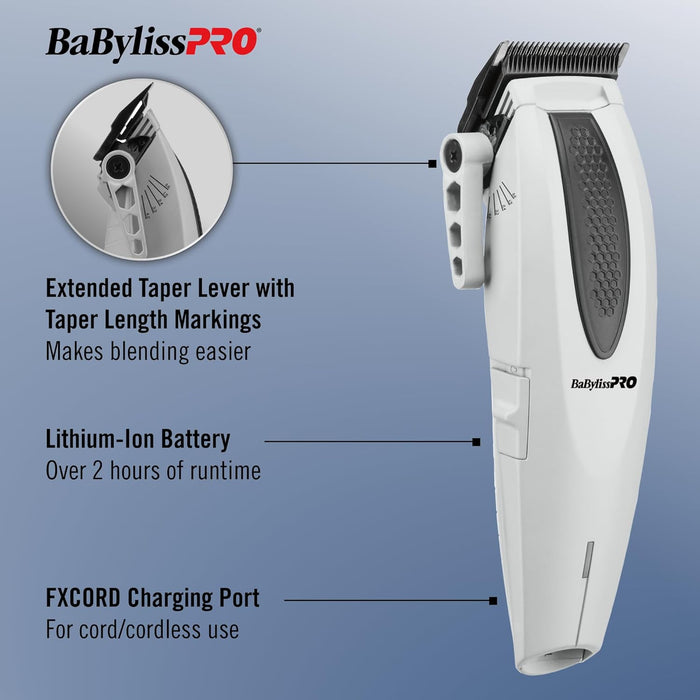 BaByliss Pro LITHIUMFX+ Limited Edition Grey Cord/Cordless Lithium Ergonomic Clipper #FX673NSGY