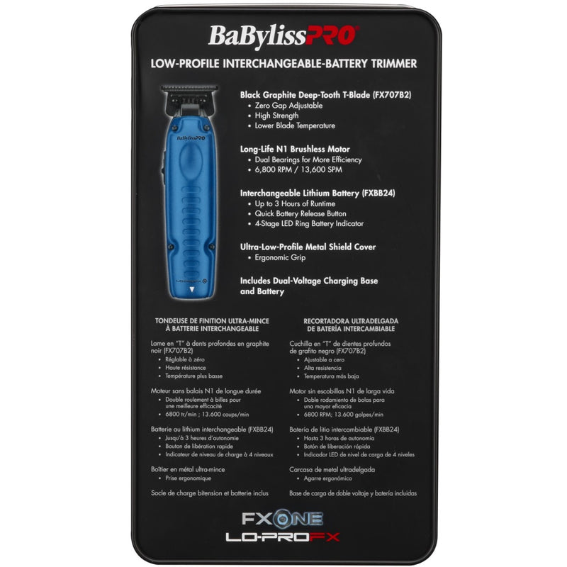 BaByliss Pro FXONE LO-PROFX LIMITED EDITION High Performance Trimmer - Black & Blue #FX729BL