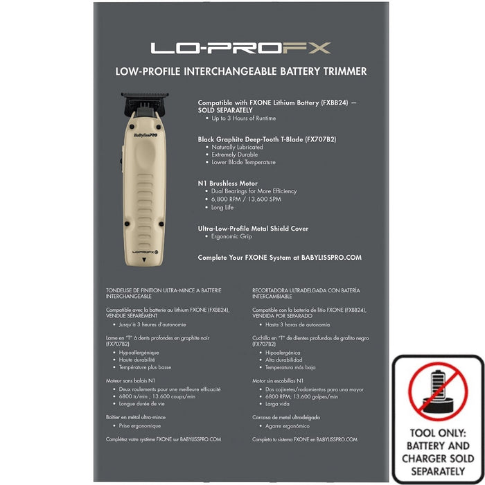 BaByliss Pro LIMITED EDITION FXONE LO-PROFX Trimmer - Sand (TOOLS ONLY) #FX729SDLT