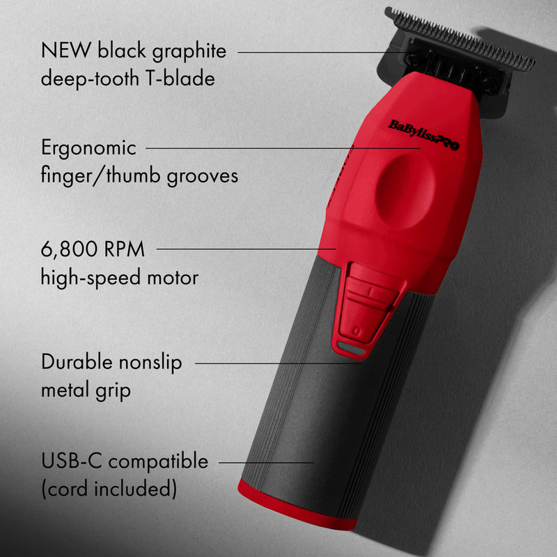 BaByliss Pro LIMITED EDITION COREFX Trimmer - Red #FX76RD