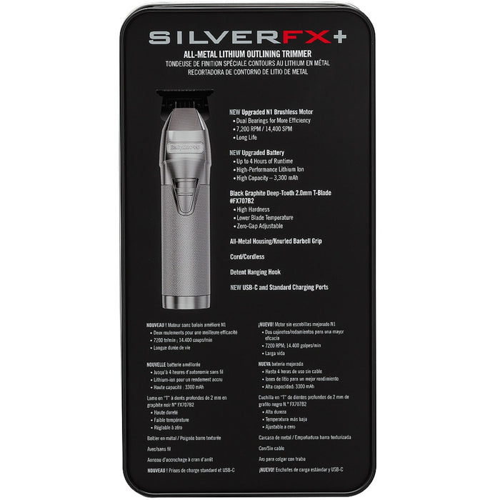 BaByliss Pro [NEW UPGRADED] SILVERFX+ Trimmer #FX787NS