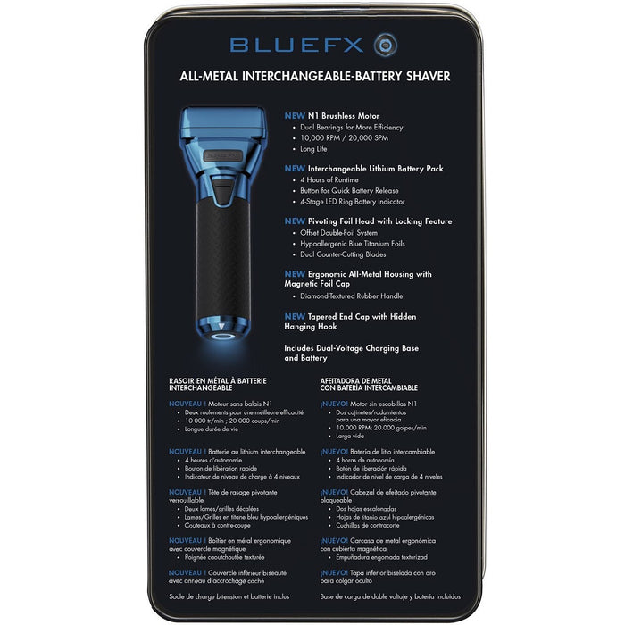 BaByliss Pro FXONE BLUEFX All-Metal Double Foil Shaver #FX79FSBL