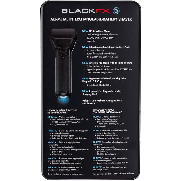 BaByliss Pro FXONE BLACKFX All-Metal Double Foil Shaver #FX79FSMB