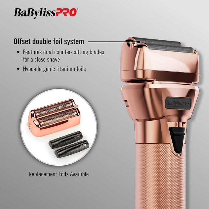 BaByliss Pro FXONE ROSEFX All-Metal Double Foil Shaver #FX79FSRG