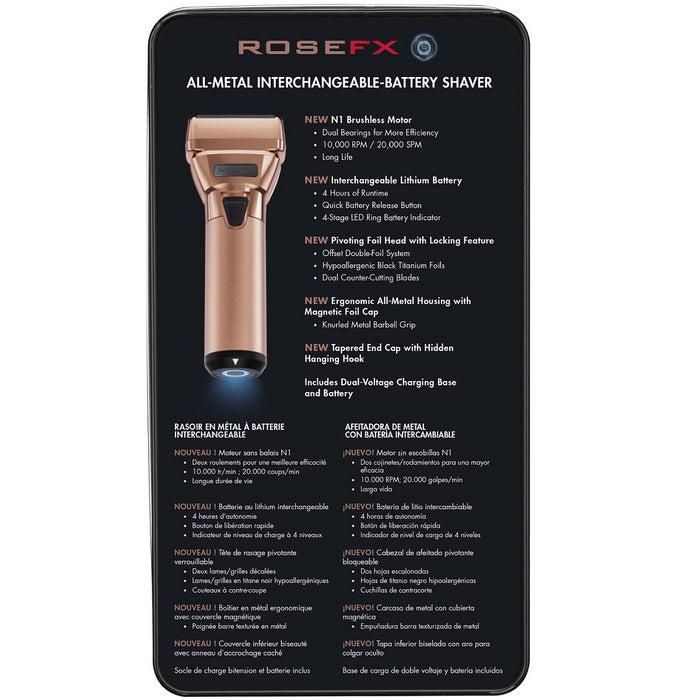 BaByliss Pro FXONE ROSEFX All-Metal Double Foil Shaver #FX79FSRG