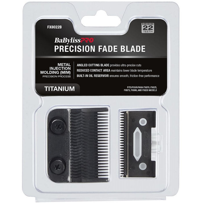 BaByliss Pro Black Titanium Metal-Injection Molded Precision Fade Blade #FX8022B