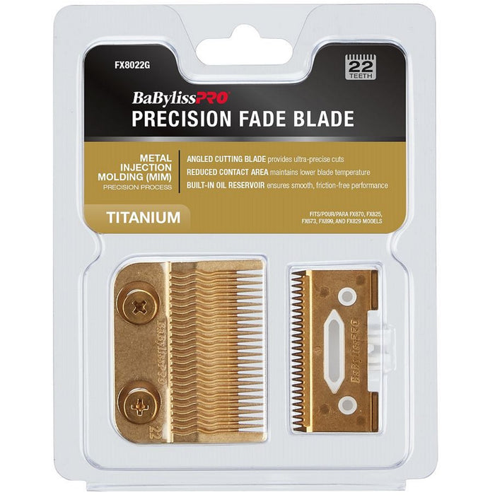 BaByliss Pro Gold Titanium Metal-Injection Molded Precision Fade Blade #FX8022G