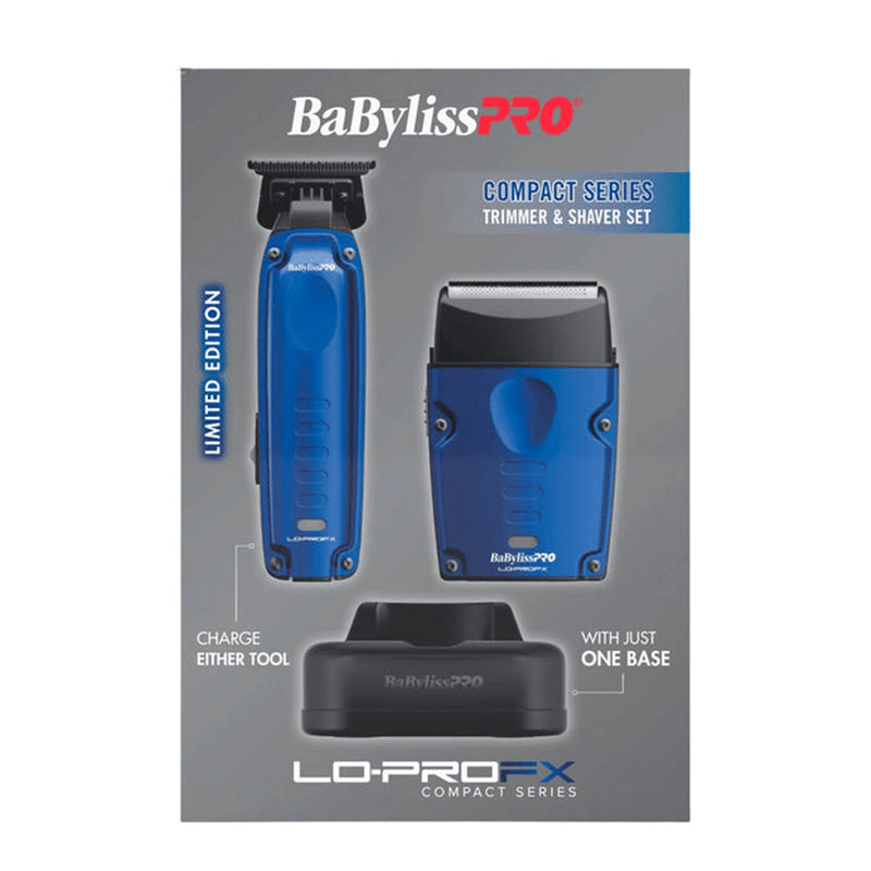 BaByliss Pro LIMITED EDITION LO-PROFX Compact Series Clipper & Trimmer Combo - Blue #FX8272PK