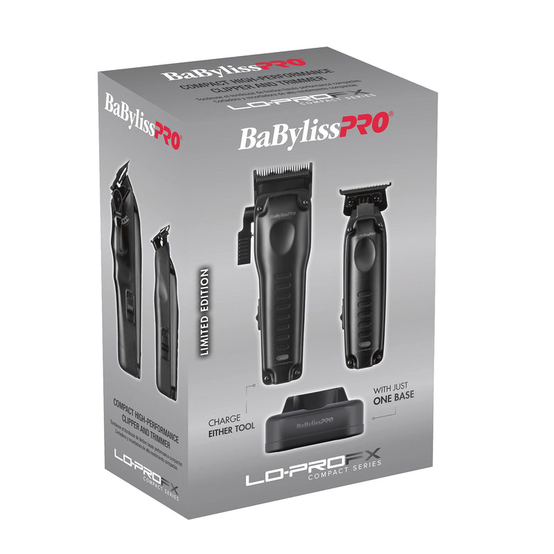 BaByliss Pro LIMITED EDITION LO-PROFX Compact Series Clipper & Trimmer Combo - Matte Black #FX8272PKMB