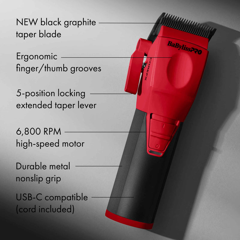 BaByliss Pro LIMITED EDITION COREFX Clipper - Red #FX86RD