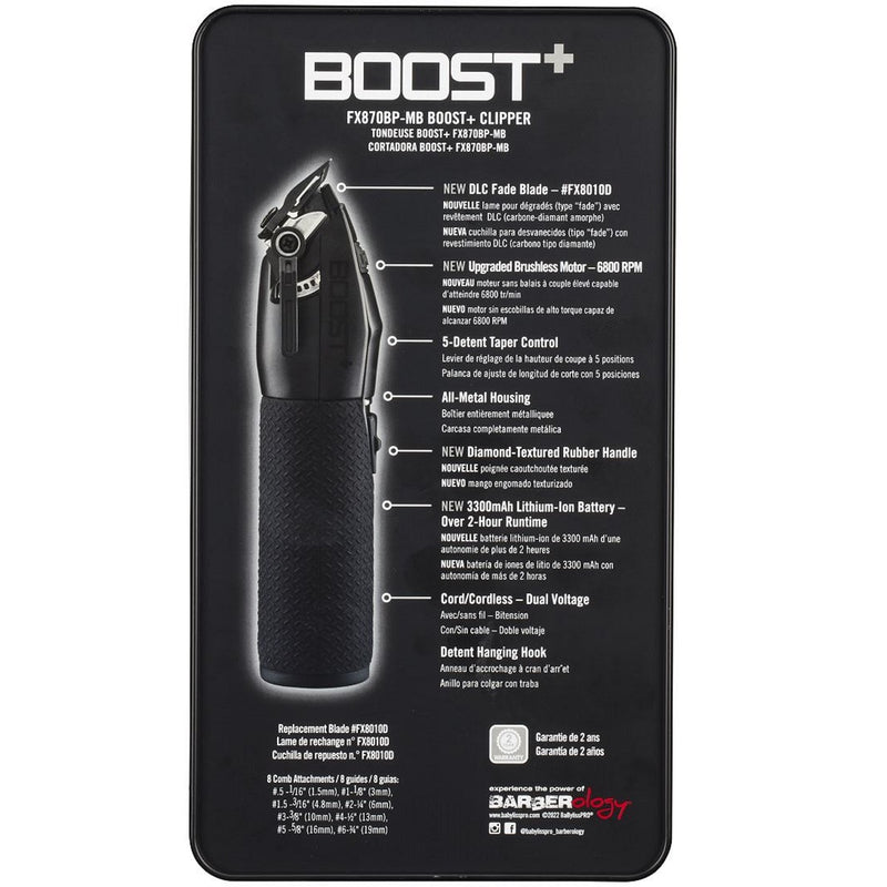 BaByliss Pro MATTE BLACK BOOST+ Clipper #FX870BP-MB