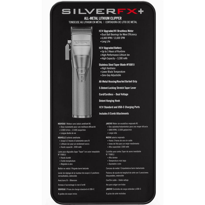 BaByliss Pro [NEW UPGRADES] SILVERFX+ Clipper #FX870NS