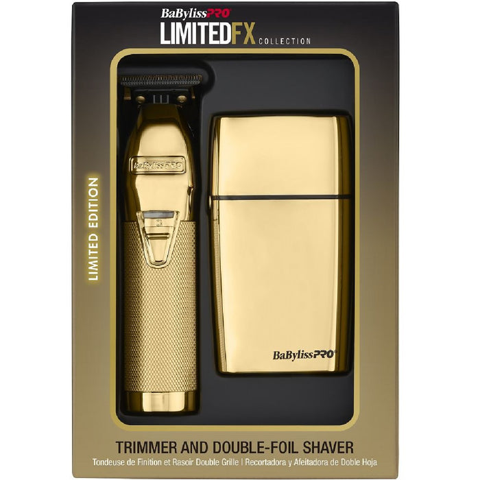 BaByliss Pro LIMITEDFX Gold Trimmer & Double Foil Shaver #FXDUOFS2TG