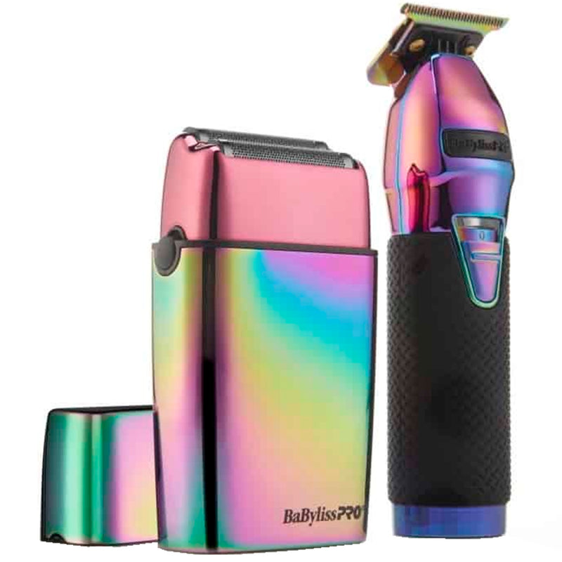 BaByliss Pro LIMITED EDITION Iridescent Trimmer & Double-Foil Shaver Combo #FXDUOFS2TRB