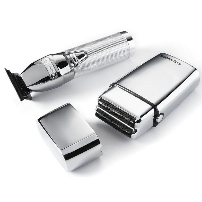 BaByliss Pro LIMITEDFX Silver Trimmer & Double Foil Shaver #FXDUOFS2TS