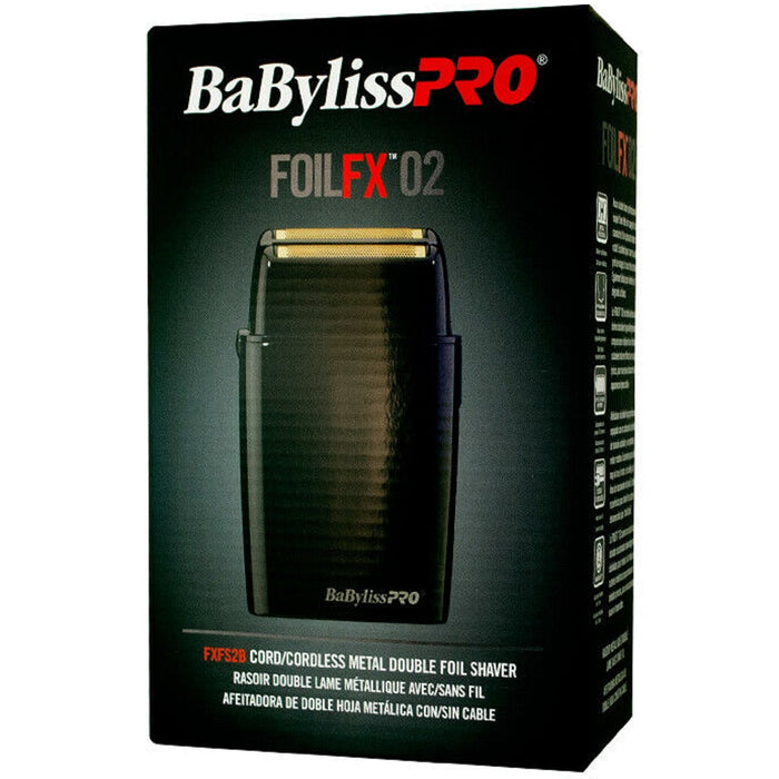 BaByliss Pro FOILFX02 Cordless Metal Double Foil Shaver - Black #FXFS2B