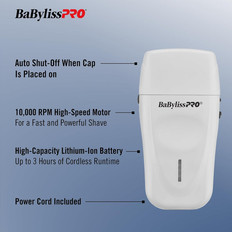 BaByliss Pro LITHIUMFX+ Limited Edition Grey Cord/Cordless Lithium Ergonomic Double Foil Shaver #FXFS573GY