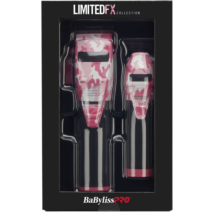 BaByliss Pro LIMITEDFX Metal Lithium Clipper and Trimmer - Pink Camo #FXHOLPKCAMPK