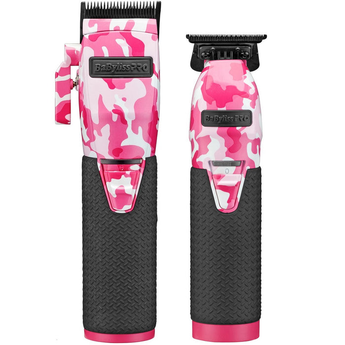 BaByliss Pro LIMITEDFX Metal Lithium Clipper and Trimmer - Pink Camo #FXHOLPKCAMPK