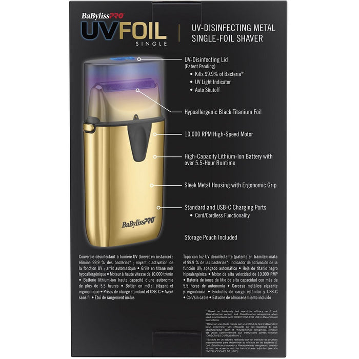 BaByliss Pro UVFOIL Gold UV Single Foil Shaver #FXLFS1G