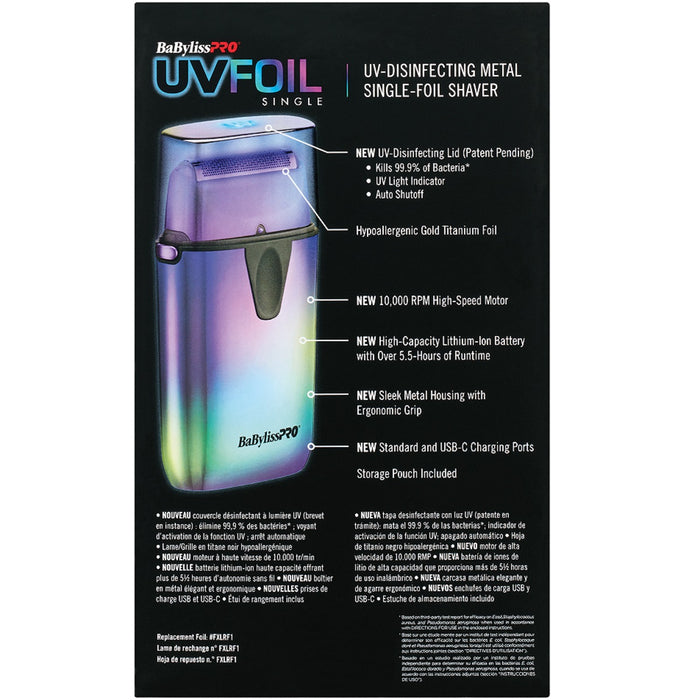 BaByliss Pro LIMITED EDITION UVFOIL Single Foil Shaver - Iridescent #FXLFS1RB