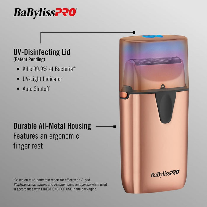 BaByliss Pro LIMITED EDITION UVFOIL Rose Gold UV Single Foil Shaver #FXLFS1RG