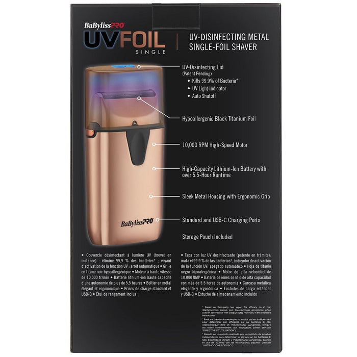 BaByliss Pro LIMITED EDITION UVFOIL Rose Gold UV Single Foil Shaver #FXLFS1RG