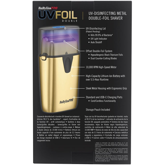 BaByliss Pro UVFOIL Gold UV Double Foil Shaver #FXLFS2G