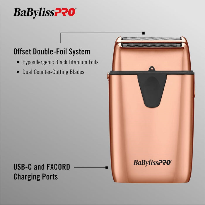 BaByliss Pro LIMITED EDITION UVFOIL Rose Gold UV Double Foil Shaver #FXLFS2RG