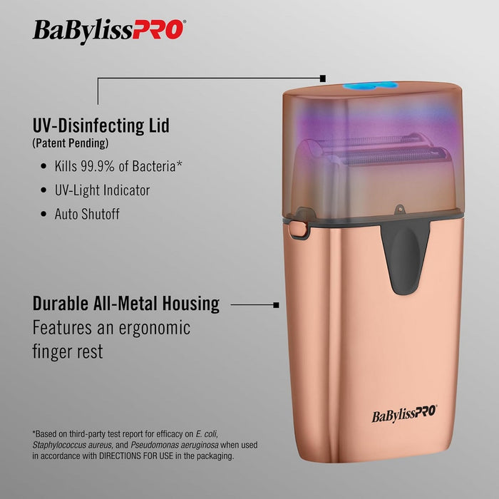 BaByliss Pro LIMITED EDITION UVFOIL Rose Gold UV Double Foil Shaver #FXLFS2RG