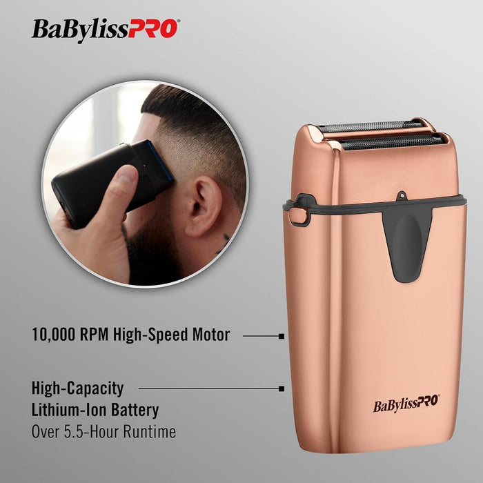 BaByliss Pro LIMITED EDITION UVFOIL Rose Gold UV Double Foil Shaver #FXLFS2RG