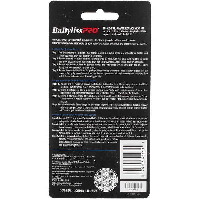 BaByliss Pro UVFOIL Replacement Single Foil and Cutters for FXLFS1 #FXLRF1