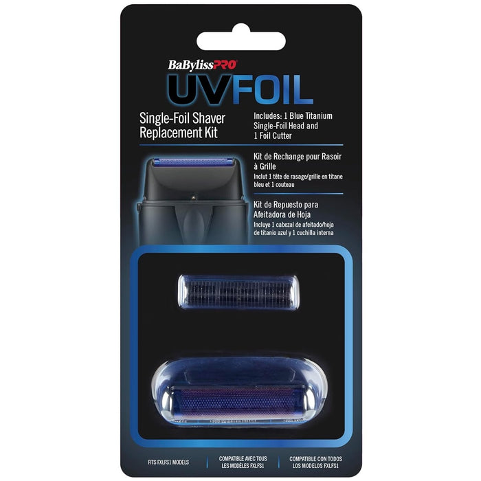 BaByliss Pro UVFOIL Matte Black Replacement Single Foil and Cutters for FXLFS1 #FXLRF1MB