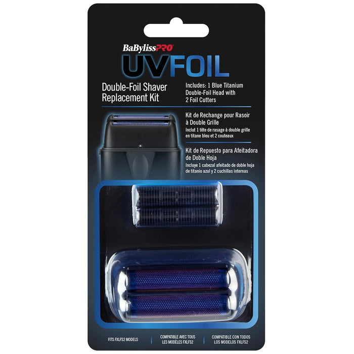 BaByliss Pro UVFOIL Matte BlackGold Replacement Double Foil and 2 Cutters for FXLFS2 #FXLRF2MB