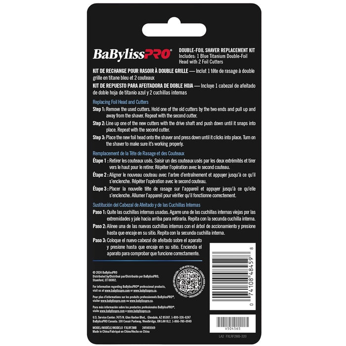 BaByliss Pro UVFOIL Matte BlackGold Replacement Double Foil and 2 Cutters for FXLFS2 #FXLRF2MB