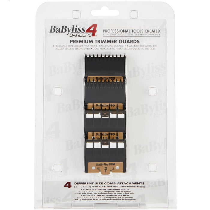 BaByliss4Barbers Premium Trimmer Guards - 4 Pcs Comb Set #FXPTG