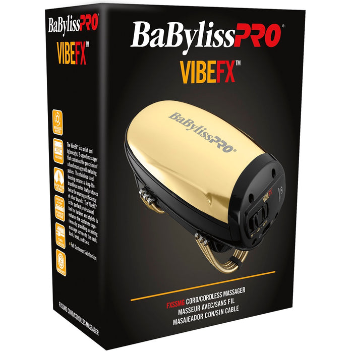 BaByliss Pro VIBEFX Cord/Cordless Massager - Gold #FXSSMG