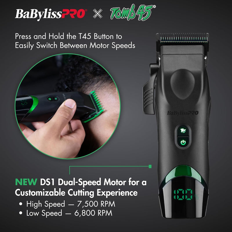 BaByliss Pro X Tomb45 Wireless Charging Clipper #FXT45C & Wireless Charging Mat #FXT45MAT