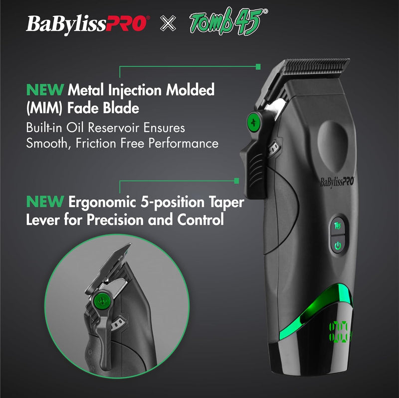 BaByliss Pro X Tomb45 Wireless Charging Clipper #FXT45C & Wireless Charging Mat #FXT45MAT